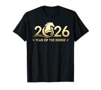Year of The Horse 2026 Logo V5 Cool Fun Happy Lunar New Year T-Shirt