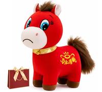 Year of The Horse 2026 Plush - 20/25/30/40/50cm Premium Soft Plush Toy, Horse Plushie Figurine, ucky Chinese Lunar New Year Mascot Zodiac Ornament Gift for Home Tabletop Office Decor (Sad,25cm)
