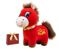 Year of The Horse 2026 Plush - 20/25/30/40/50cm Premium Soft Plush Toy, Horse Plushie Figurine, ucky Chinese Lunar New Year Mascot Zodiac Ornament Gift for Home Tabletop Office Decor (Smile,50cm)