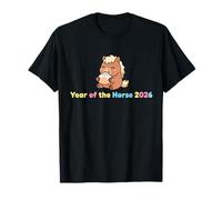 Year of The Horse Cute Kawaii Pony Eating Dumpling Bao T-Shirt