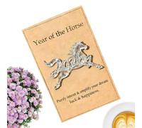 Year of the Horse Pocket 3.94x3.15 inc | 2D Acrylic Inspirational Keepsake,New Year Inspirational Card - for Kids Teens Adults Students Home Travel Work Meetings Waiting Rooms Studying Team Incentives