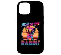 Year of The Rabbit Retro Vintage 80s Funny Bunny Lover Coque pour iPhone 15