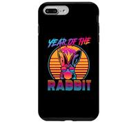 Year of The Rabbit Retro Vintage 80s Funny Bunny Lover Coque pour iPhone 7 Plus/8 Plus