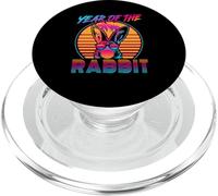 Year of The Rabbit Retro Vintage 80s Funny Bunny Lover PopSockets PopGrip pour MagSafe