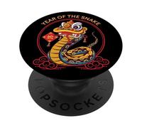 Year of The Snake 蛇 Zodiaque Chinois Art Oriental Astrologie PopSockets PopGrip Adhésif