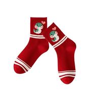 Year Of The Snake Chaussettes en coton Motif serpent Motif de serpent pour femme Motif rayures Chinois Nouvel An moyen Tube Cadeau Re Festival Coton, Love Snake, Taille unique