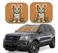 Year of The Tiger Lot de 2 pare-soleil de voiture pliables pour pare-brise avant de voiture