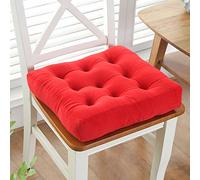 YEARLY Carré Galette de Chaise, Indoor Plein air Épaissir Coussins de Chaise Peluche Textile Premium Accueil Décor Patio Respirabilité Bourré Coussin de Siege-Rouge 45x45cm(18x18inch)