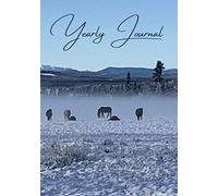 Yearly Journal For Daily Writing: Blank Lined Diary Notebook For One Year Canadian Rockies & Horses (7 X 10 Inch, 368 Pages)