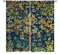 Yearn Jear William Morris Botanical Windows Curtains,Tree of Life Floral Patterns Vintage Floral Patterns Curtains for Living Room Bedroom 42x45in Decor