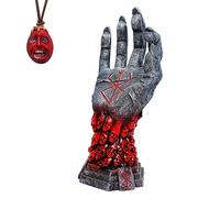 Yearsahrk Berserk Figurine Berserk Statue et pendentif Anime Main de Dieu Main Droite Crâne Rune Sculpture Squelette Statue de Squelette Maison Bureau Décoration de Table Collections Cadeaux (Main +