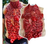 Yearsahrk Costume d'Halloween pour homme Intestine sanglante torse poitrine faux morts corps horreur zombie décorations d'Halloween accessoires de cosplay