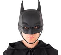 Yearsahrk Masque de super-héros Bat pour homme - Casque de chevalier - Masque de chevalier noir - Costume d'Halloween - Accessoires en latex (noir.C)
