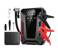 YEARTOP Bloc d'alimentation pour gonfleur de Pneu, Booster Batterie Voiture 28000mAh, Démarreur de Batterie Portable 150 PSI avec Compresseur, 12V Jump Starter avec Écran LCD, Lumière LED
