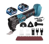 YEARTOP Outil multifonctions sans fil sans balais pour 2 batteries 21V 4.0Ah, Outil Multifonction Oscillant kit 26 PCS avec poignée supplémentaire pour la découpe, 6 variables, 8500-22000 tr/min