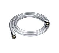 YEAUPE Flexible de douche 160 cm avec protection anti-torsion, tuyau de, raccord standard 1/2", et résistant à la torsion, testé pour l'eau potable sous pression, argenté