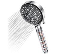 YEAUPE Pommeau de douche avec filtre - Pommeau De douche economie deau haute pression - Douche à effet pluie avec 6 types de jets (Pommeau De Douche Economie Deau sans tuyau), chrome 7,5L/min