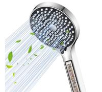 YEAUPE Pommeau de Douche Filtrant avec Filtre Indépendant Amélioré,Anti-Calcaire,Pommeau douche (diamètre 110 mm) avec 6 Modes,Pommeau de Douche Haute Pression,Économie d'Eau,Chromé