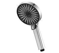 YEAUPE Pommeau de douche noir, grand pommeau de douche à main de 120 mm avec 3 modes de pulvérisation, pommeau de douche haute pression avec poignée chromée, pommeau de douche de rechange universel