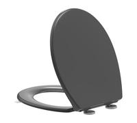 YEAUPE PRO Abattant de toilette à fermeture amortie - Siège de toilette en forme de O gris avec lève-couvercle, libération rapide pour un nettoyage facile, très résistant, siège de toilette avec