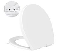 YEAUPE PRO Abattant de toilette à fermeture douce - Abattant toulet en forme de O blanc avec charnières réglables à fermeture lente et libération rapide, facile à nettoyer et simple à installer
