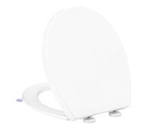 YEAUPE PRO Abattant de toilette à fermeture douce - Siège toulet blanc en forme de O avec charnières réglables à fermeture lente et libération rapide, facile à nettoyer et à installer simple, housse