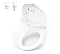 YEAUPE PRO Abattant de WC avec siège enfant en forme de O - En polypropylène blanc avec système d'abaissement automatique et libération rapide - Avec gabarit d'installation - Facile à monter