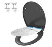 YEAUPE PRO Abattant de WC ovale avec système d'abaissement automatique - En urée thermodurcissable - Montage facile - Anthracite