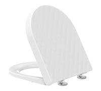 YEAUPE PRO Abattant WC à Fermeture Amortie en Forme de D [COURT], Lunette WC Facile à Installer, Capacité de Charge Jusqu'à 150 kg, Blanc, 42,5 x 36,3 x 4,9 cm