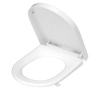 YEAUPE PRO Abattant WC à Fermeture Amortie en Forme de D [LONG], Lunette WC Facile à Installer, Capacité de Charge Jusqu'à 150 kg, Blanc, 46,4 x 35,9 x 5 cm