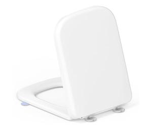 YEAUPE PRO Abattant WC Carré Duroplast, Fermeture Douce Blanc [LONGUE] | Anti-rayures, résistant aux UV, gabarit inclus, déclipsable, poignée intégrée, compatible avec cuvettes carrées WC