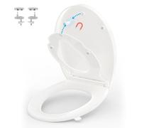 YEAUPE PRO Abattant WC Familial Forme O, Cuvette Toilette avec Frein de Chute,Lunette de Toilette avec Siège Enfant Magnétique et Charnière Réglable, pour Adultes et Enfants,44,6 * 37,2 * 4,35 CM