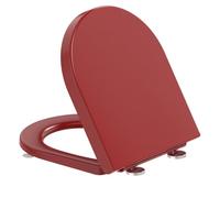 YEAUPE PRO Abattant WC Forme D [COURT], Cuvette Toilette avec Frein de Chute, Lunette WC Avec Charnière Métallique, Lunette de Toilette Universelle, rouge, 42,5 * 36,3 * 4,9CM
