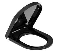 YEAUPE PRO Abattant WC Forme D, Cuvette Toilette avec Frein de Chute, Lunette WC avec Fermeture en Douceur, Lunette de Toilette noir Universelle, 43,5 * 36,2 * 5,1 CM