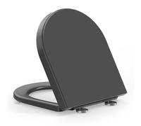 YEAUPE PRO Abattant WC Forme D Duroplast Fermeture douce Compact Gris | Anti-rayures, résistant aux UV, anti-rayures, poignée intégrée, déclipsable, gabarit inclus, compatible avec forme D WC