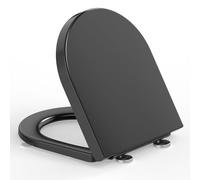 YEAUPE PRO Abattant WC Forme D Duroplast Fermeture douce Compact Noir