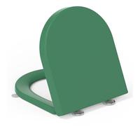 YEAUPE PRO Abattant WC Forme D Duroplast Fermeture Douce Compact Vert | Anti-rayures, résistant aux UV, anti-rayures, poignée intégrée, déclipsable, gabarit inclus, compatible avec forme D WC