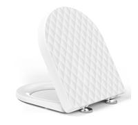 YEAUPE PRO Abattant WC Forme D Fermeture Douce Relief losange 3D Blanc