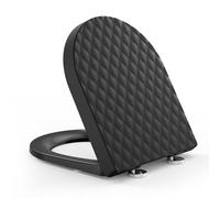 YEAUPE PRO Abattant WC Forme D Fermeture Douce Relief losange 3D Noir