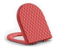 YEAUPE PRO Abattant WC Forme D Fermeture Douce Relief losange 3D Rouge
