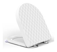 YEAUPE PRO Abattant WC Forme D Gabarit inclus Fermeture Douce Blanc | Anti-tache anti-jaunissement, déclipsable, poignée intégrée, fixation par le dessus, compatible avec cuvettes forme D WC