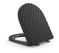 YEAUPE PRO Abattant WC Forme D Gabarit inclus Fermeture Douce Noir