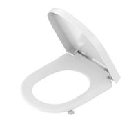 YEAUPE PRO Abattant WC Forme D [LONG], Siège de Toilette en Dégagement Rapide à un Bouton,Siège de Toilette Urée-Formaldéhyde avec Fermeture Amortissée, Charge Jusqu’à 150 kg, Blanc, 46,4 x 35,9 cm