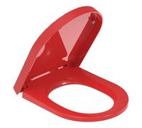 YEAUPE PRO Abattant WC Forme D Motif Losange Rouge, Cuvette Toilette avec Frein de Chute, Lunette WC avec Fermeture en Douceur, Lunette de Toilette Universelle et Charnière Réglable, 43,5 * 36,2 CM