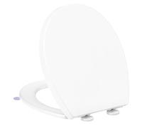 YEAUPE PRO Abattant WC Forme O, Abattant WC avec Frein de Chute, Lunette WC avec Fermeture en Douceur, Lunette de Toilette Universelle et Charnière Réglable, Blanche, 44,6 * 37,2CM