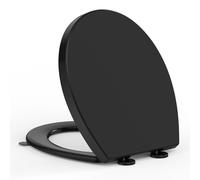 YEAUPE PRO Abattant WC Forme O, Abattant WC avec Frein de Chute, Lunette WC avec Fermeture en Douceur, Lunette de Toilette Universelle et Charnière Réglable, Noir, 44,6 * 37,2CM