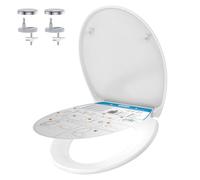 YEAUPE PRO Abattant WC Forme O Duroplast Blanc Frein de Chute avec Gabarit | Patins violets, fixation inox 304, gabarit inclus, démontage rapide, résistant aux UV et finition effet céramique