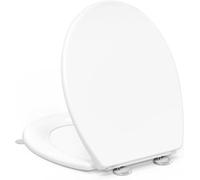 YEAUPE PRO Abattant WC Forme O Duroplast Fermeture Douce Blanc | Résistant aux UV et rayures, déclipsable, poignée intégrée, fixation par le dessus, gabarit inclus, compatible WC Forme O