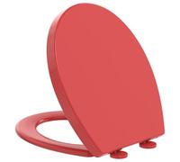 YEAUPE PRO Abattant WC Forme O PP Rouge Frein de Chute avec Gabarit