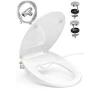 YEAUPE PRO Abattant WC Japonais Forme O Duroplast Bidet Non Électrique | Double buses avant/arrière, pression d'eau réglable, autonettoyage et fermeture douce pour une hygiène confortable